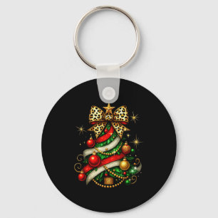 パッチワーク クリスマス メリークリスマス ツリー コケット レオパード キーホルダー