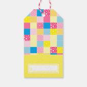 パッチワーク ゴールド クマ, ベビーシャワー お礼 フェア ギフトタグ (裏面)