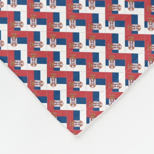 パッチワーク・セルビア国旗のパターン フリースブランケット (角)