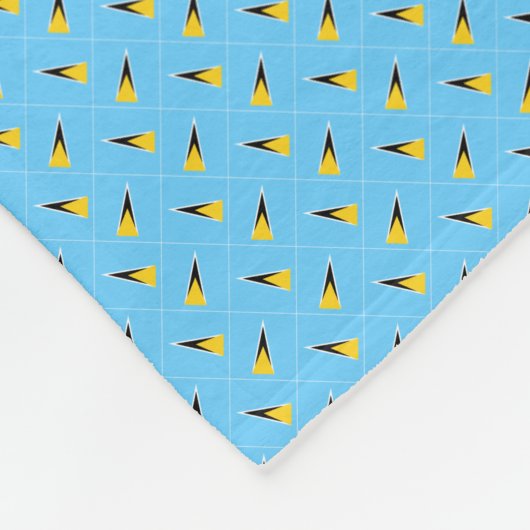 パッチワーク・セントルシア国旗のパターン フリースブランケット (角)