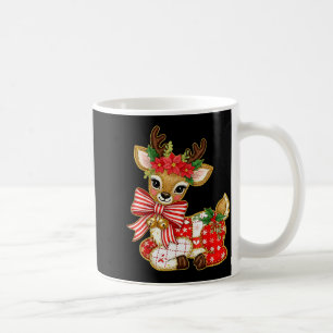 パッチワーク+トナカイ+お嬢様+クリスマス コーヒーマグカップ