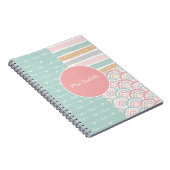 パッチワーク ハート レインボー パステル ノート (右側)