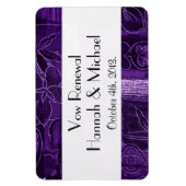 パッチワーク・パターン、紫色のパッチワーク、ボーク・リニューアル マグネット (縦)