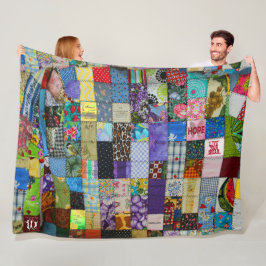 パッチワーク フリースブランケット