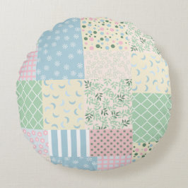 パッチワーク ラウンドクッション