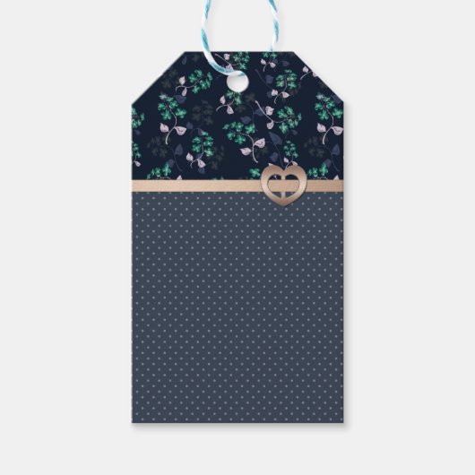 パッチワーク、レトロ ギフトタグ (正面)