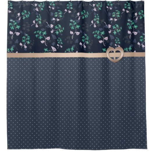 パッチワーク、レトロ シャワーカーテン (正面)