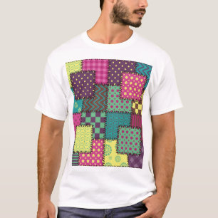 パッチワーク：多様なパターンの背景 Tシャツ