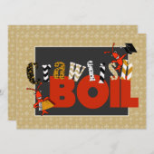 パッチワーク·（紋章の）フラ・ダ・リ·クロフィッシュ卒業 招待状 (正面/裏面)