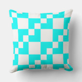 パッチワークDomino – シアンと白 クッション (裏面)