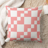 パッチワークDomino – ソフトピンクとホワイト クッション (ブランケット)