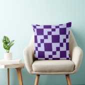 パッチワークDomino – パウダーブルーと深いパープル クッション (椅子)