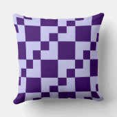 パッチワークDomino – パウダーブルーと深いパープル クッション (裏面)