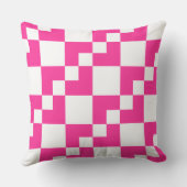 パッチワークDomino – ホットピンクとホワイト クッション (裏面)