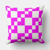 パッチワークDomino – マゼンタとホワイト クッション (裏面)