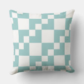 パッチワークDomino – ライトブルー緑と白 クッション (裏面)