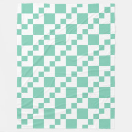 パッチワークDomino – 白淡い色のと緑7dcfb6 フリースブランケット