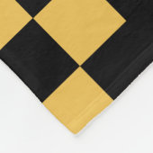 パッチワークDomino – 黒とオレンジ フリースブランケット (角)