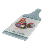 パッチワークHenとBlue水玉模様 カッティングボード (角)