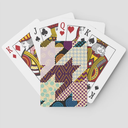 パッチワークHounds-tooth:ヴィンテージのシームレスな背景 トランプ (裏面)
