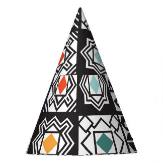 パッチワークMaori：エスニックカーペットデザイン。 パーティーハット