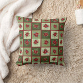 パッチワークPointsettias Tシャツ クッション (ブランケット)