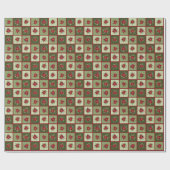 パッチワークPointsettias Tシャツ ラッピングペーパー (フラット)