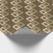 パッチワークPointsettias Tシャツ ラッピングペーパー (角)