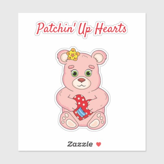 パッチンアップハートベア シール (シート)