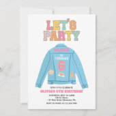 パッチ名門私立校風のジャンジャケット6TH誕生日 招待状 (正面)