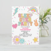 パッチ名門私立校風のスリープオーバー誕生日 招待状 (スタンド正面)