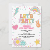 パッチ名門私立校風の誕生日 招待状 (正面)