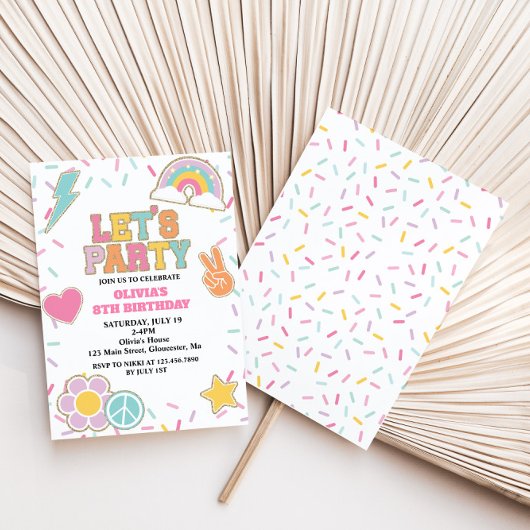 パッチ名門私立校風の誕生日 招待状