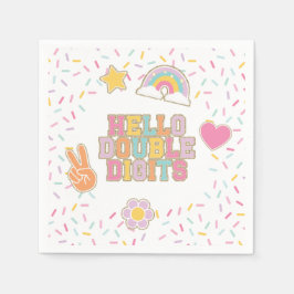 パッチ名門私立校風のHello 2桁10誕生日 スタンダードカクテルナプキン