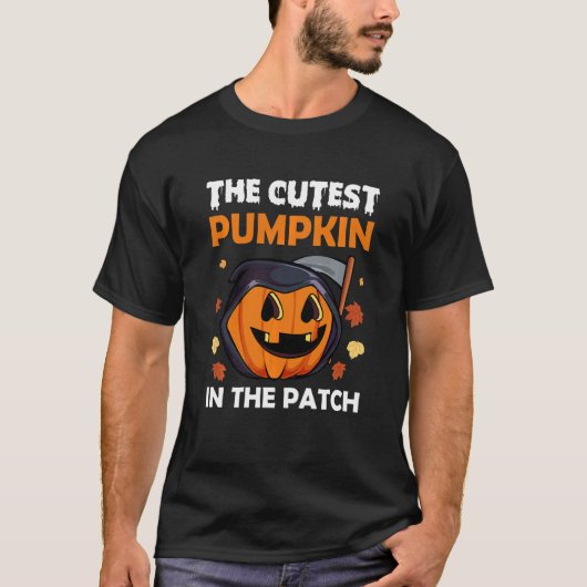 パッチ怠惰ハロウィーンCoで子供たちが最も可愛いカボチャ Tシャツ (正面)