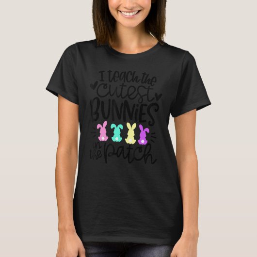 パッチ教え先生Eaで最も可愛いバニー Tシャツ (正面)