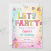 パッチ文字多様性ファッション名門私立校風の10代の誕生日 招待状 (正面)