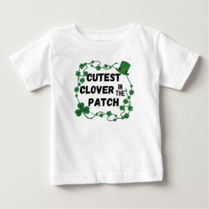 パッチ聖パトリックの日で一番かわいいクローバー ベビーTシャツ