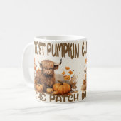 パッチ高原の牛で最もキュートなカボチャ コーヒーマグカップ (正面左)