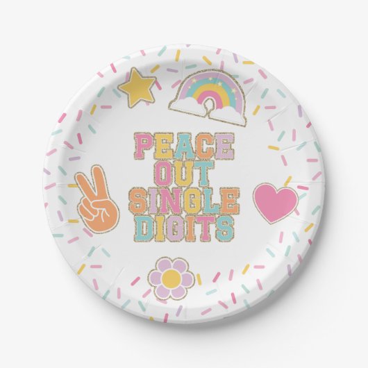 パッチ プレピー Peace Out 10歳の誕生日 ペーパープレート (正面)