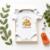 パッチ、秋、感謝祭でカボチャをカット ベビーボディスーツ