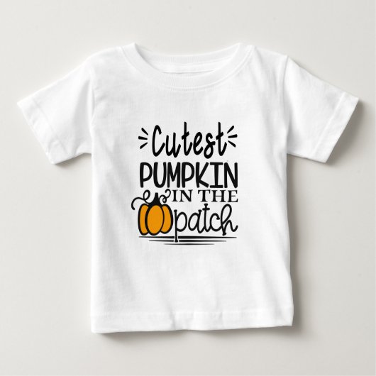 パッチTで最もキュートカボチャ、ハロウィーンの衣装 ベビーTシャツ (正面)