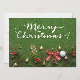 パッティンググリーンでのゴルフクリスマス メリークリスマス シーズンカード