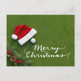 パッティンググリーンでのゴルフクリスマス メリークリスマス シーズンポストカード