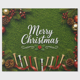 パッティンググリーンでメリークリスマス ゴルフのクリスマス ラッピングペーパー