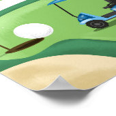 パッティンググリーンゴルフパルティーボーイ誕生日サイン ポスター (角)