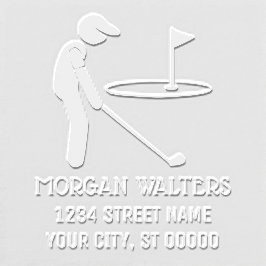 パッティング・グリーン・ネーム・アドレスにスポーティなゴルファー