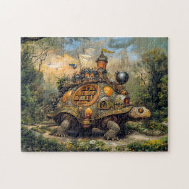 パットに図書館と屋上テラスのある亀 ジグソーパズル