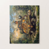 パットに図書館と屋上テラスのある亀 ジグソーパズル (縦)