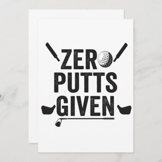 パットはゼロ 笑えるゴルフ スポーツ ゴルフ好きな父へのプレゼント 招待状 (正面/裏面)